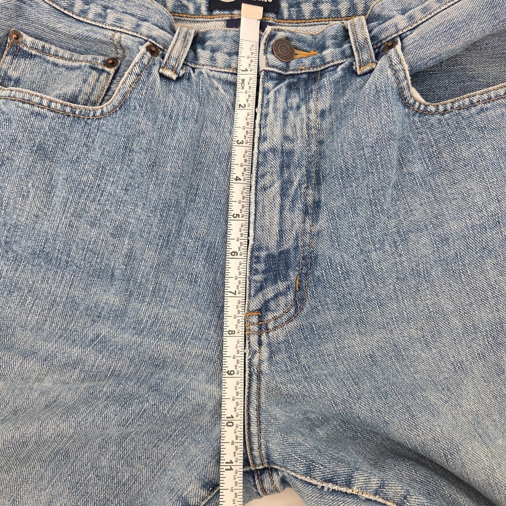Rue 21 Blue Jeans Mens 32 Waist 34 Length Light Wash Straight Leg Distressed Mid - Picture 8 of 8